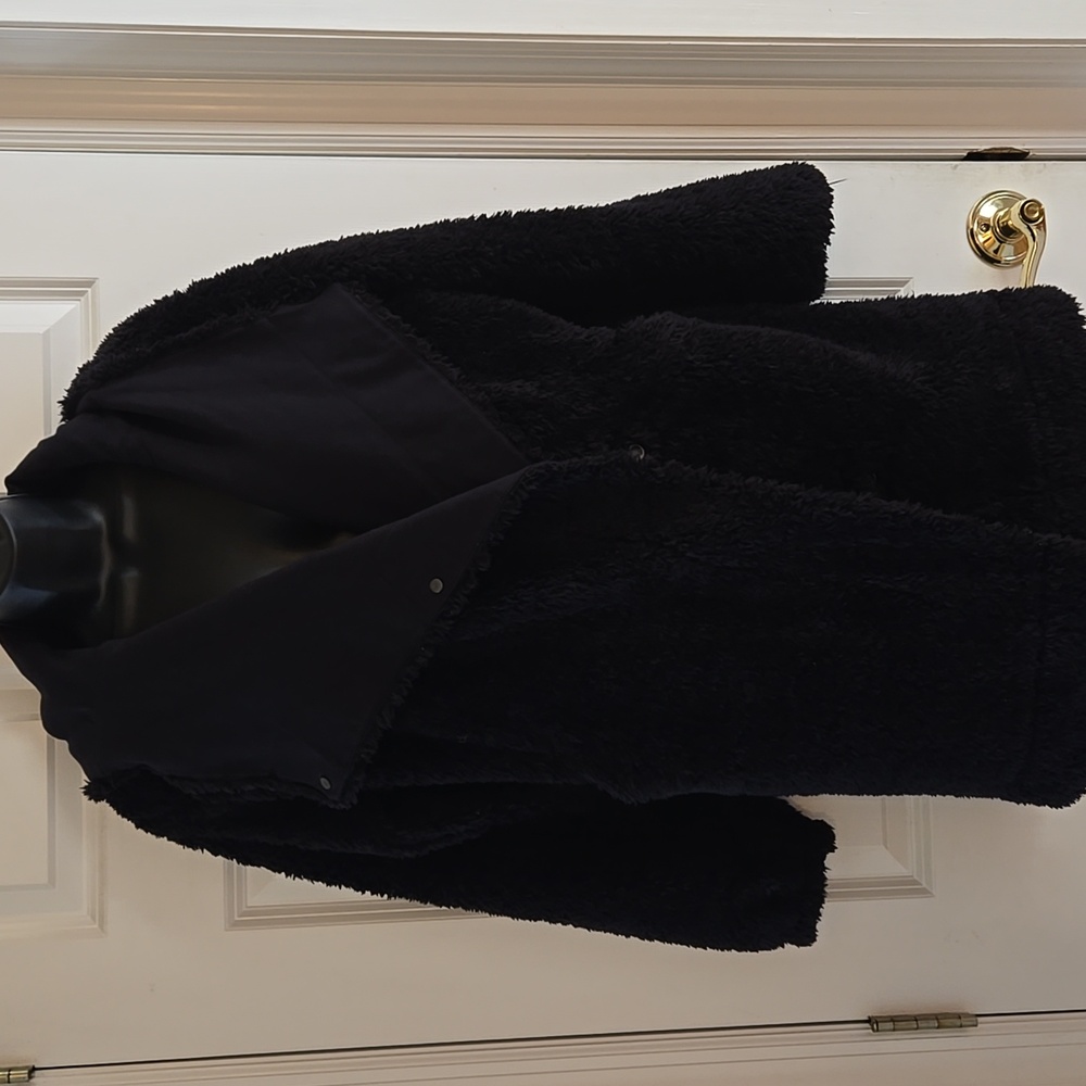 Lululemon Warmth Restore Sherpa Wrap Jacket One Size Longline Teddy Black Fuzzy